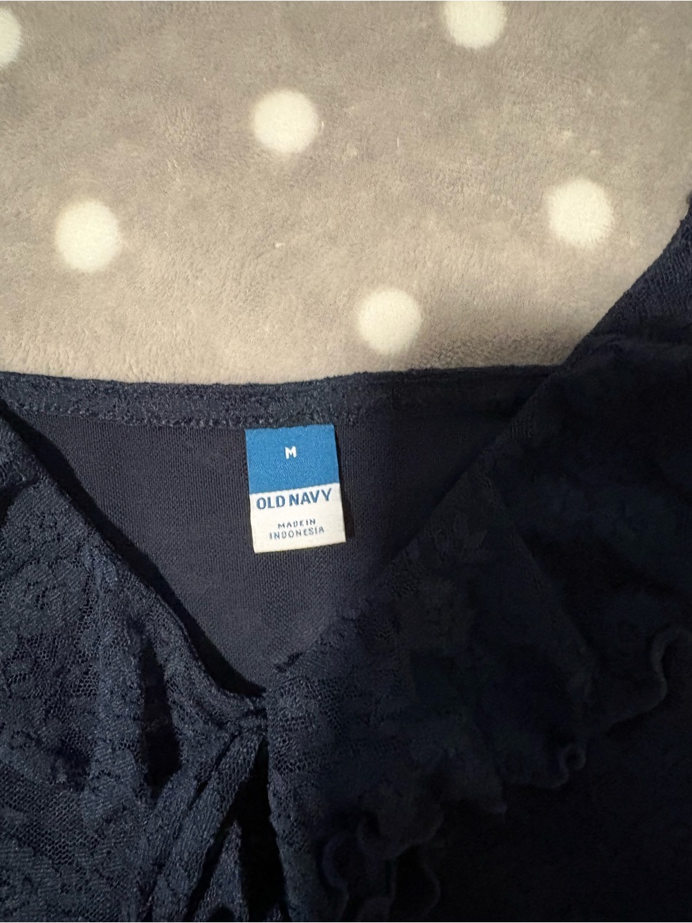 Old Navy Navy Lace Ruffle Front Tank - Picture 4 of 4